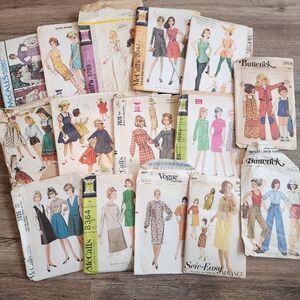 Vintage Sewing Pattern Collection 15 McCalls, Butterick, Voque 1960's